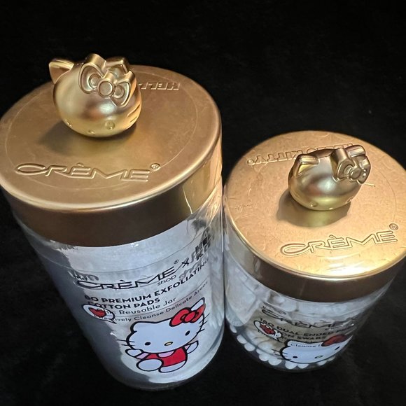 Hello Kitty Chic Reusable Matte Gold Jar Precision Cotton Swabs and Pads - Picture 7 of 9
